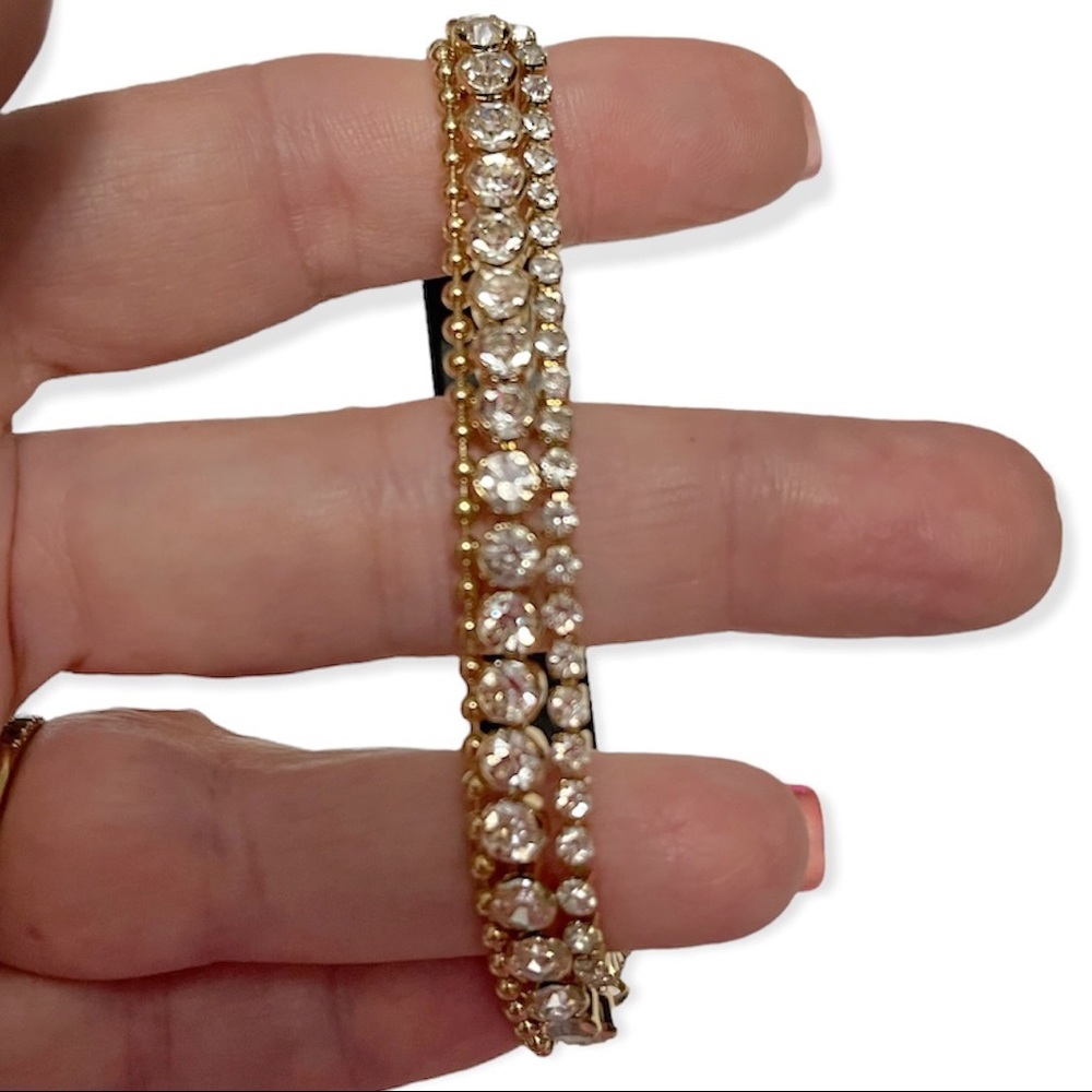 J. CREW Tennis Bracelet Set Three Bracelets Crystals NWT - Picture 4 of 10
